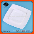 Hot selling jade white ceramic porcelain square plate